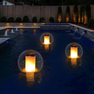 Solar Powered Floating Pool Lights – Globe Lanterns with Candle-Like Glow