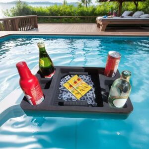 Floating Drink Holder for Pool, Non-Inflatable Pool Tray for Drinks & Snacks