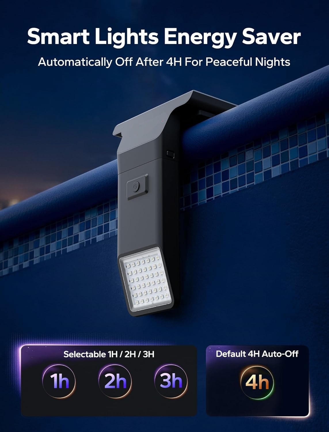 Solar Pool Lights for Inground & Above Ground Pools, 10-Color LED Lights with 4 Modes