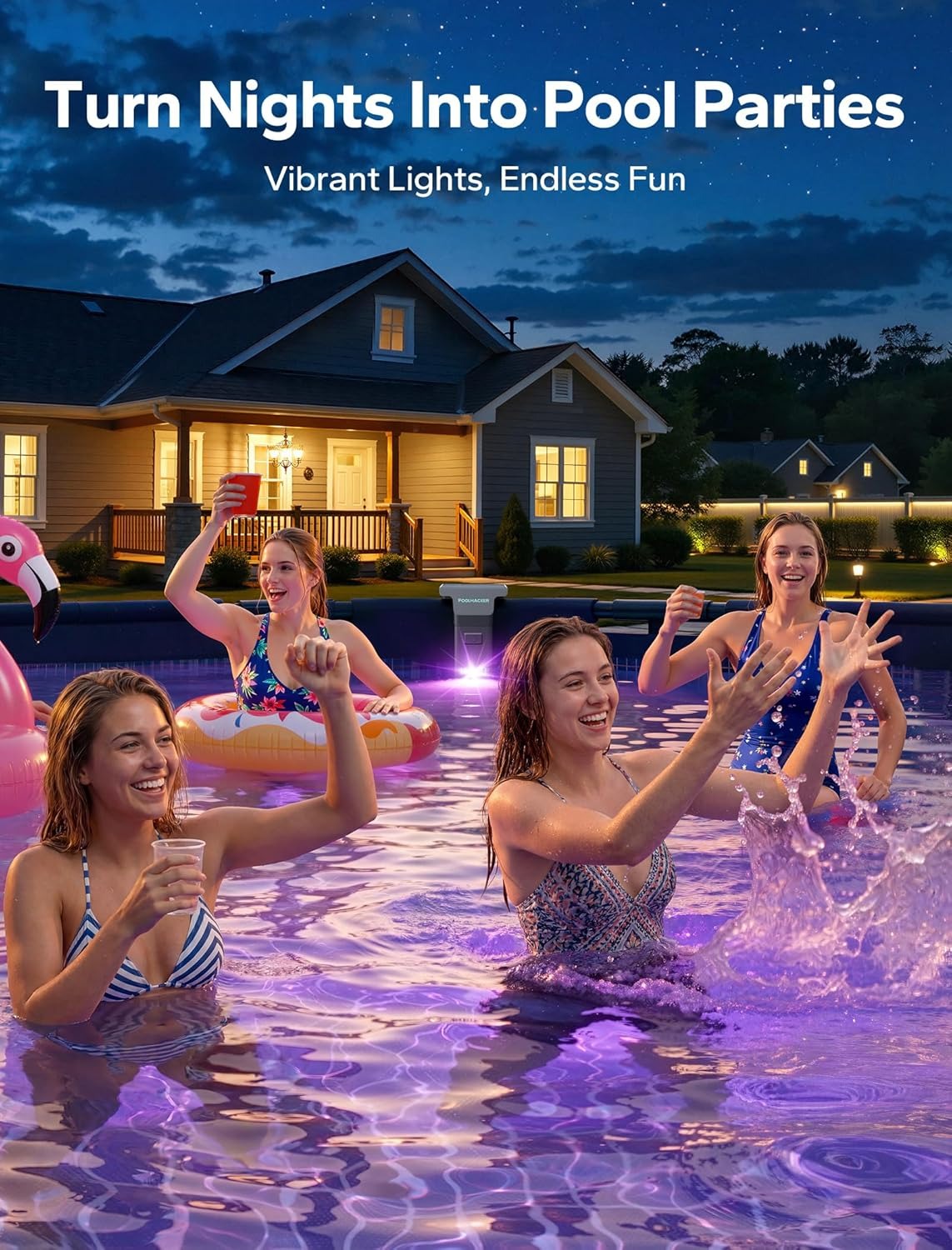 Solar Pool Lights for Inground & Above Ground Pools, 10-Color LED Lights with 4 Modes - Image 2