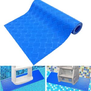 Non-Slip Swimming Pool Blue Ladder Step Mat, 36" x 9" Durable Pool Floor Protector