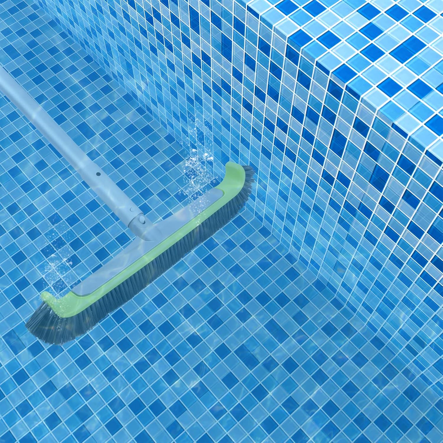 Pool Brush Head with Durable Bristles and Heavy-Duty Aluminum Back - Image 3